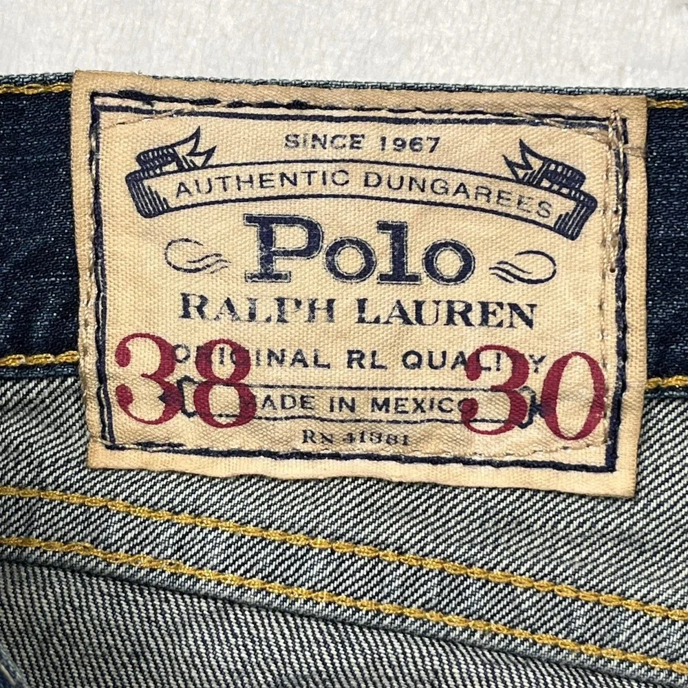 Polo Ralph Lauren Straight Leg Jeans Mens 38x30 (Hemmed Fits 40x27) Blue